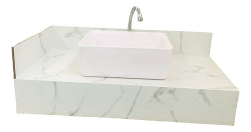 Pia Bancada De  Porcelanato Branco 50x35cm