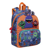 Mochila Infantil Pop Monsters Azul Head