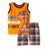 Conjunto Bebé 2 Piezas Dinosaurio , Polera Y Short Algodón