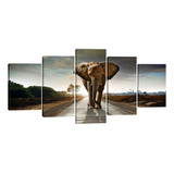 Wieco- Obra De Arte De Elefante Moderno De Árboles Púrpuras