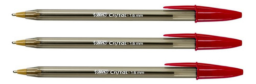 Caneta Bic Cristal Bold 1.6mm Ponta Grossa Kit Com 3 Unid.