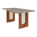 Mesa Para Sala De Jantar 180cm Valentina Cinamomo/off Bi