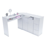 Mesa Para Manicure L Studio Cabelereiro Estética Mdf Premium