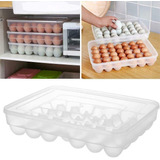 Caja Organizador Contenedor Porta 34 Huevos Huevera Plastico