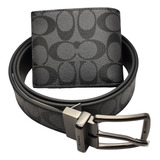 Cartera Y Cinturón Coach Hombre Cinto Con Billetera Elegante