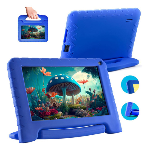 Tablet Infantil Multilaser Kid Pad Azul 64gb Para Criança Nf