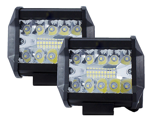 Kit De Faros Rectangulares 20 Leds 4x4/moto 57w Tunelight