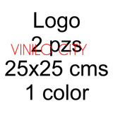 2 Viniles Decorativos De 25x25 Logo Personalizado 1 Color 