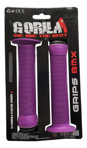 Puños Bmx 145mm Ultrasuave Shock Tapon Gorila Morado