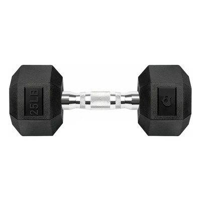 Mancuerna Hexagonal Caucho 25lb Gym Crossfit 1 Pieza Color Negro | Meses sin interés