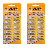 Lamina Bic Chrome Platinum Kit 2 Cartelas C/50 Unidades Cada