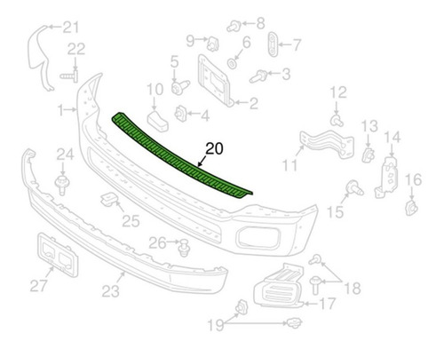 Platina Superior Parachoque Delantero F-250 11-16 Orig (l) Foto 3