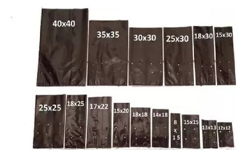 Saco Saquinho Plástico Para Mudas - 40 X 40 X 0,20 - 100 Un