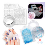 Sello Cristal Silicona Transparente Stamping + 2 Placas