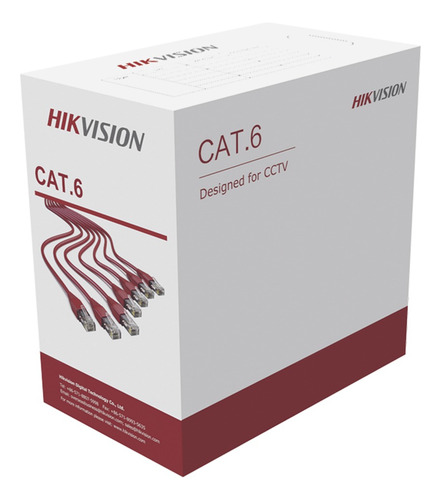 Bobina De Cables Utp Hikvision 305mts Cat6 100% Cobre Gris