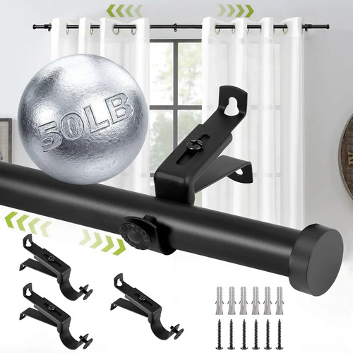 Cortinero Ajustable Tubo Para Cortina Soporte Metal 80-300cm | MercadoLibre