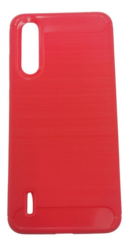 Funda Tpu Flex Para Xiaomi Mi 9 Lite  Fibra De Carbon Color Rojo