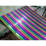 Foil Stamping Multicolor De Lineas 3mt X 64cm Tradicional