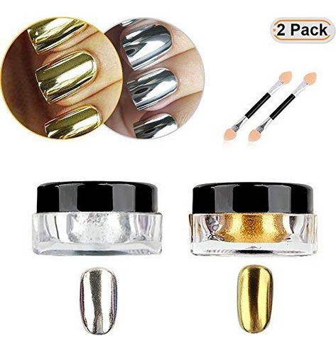 Nail Powder Hisight 2 Piezas Nail Art Mirror Glitter Chrome