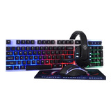 Combo Teclado Mouse Pad Y Audifonos Gamer Rgb