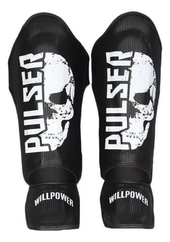 Caneleiras De Proteção Muay Thai 30 Mm Caveira Branca Pulser