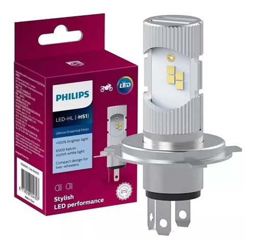 Lampara Moto Philips 12v H4 Led Blanca 6000k + 130% Brillo