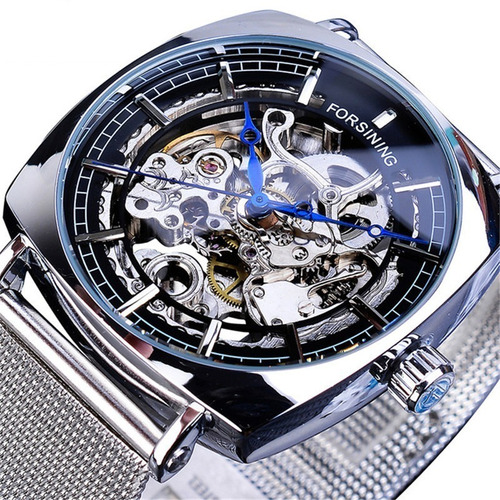 Reloj Automático Con Correa De Acero Impermeable Skeleton Sl