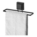 Suporte Porta Toalha Rosto Banheiro Lavabo Com Ventosa Preto