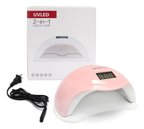 Lampara De Secado De Uñas Uv Led Sun 5 48w Rosada