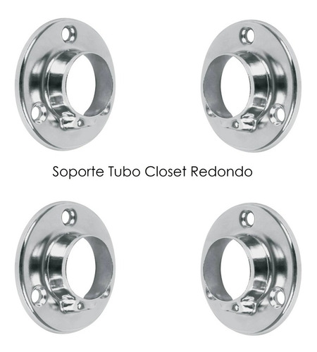 Soporte Para Tubo Redondo De Closet 1 PuLG  - Pack X 4 Unds