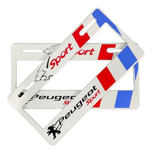 Par De Portaplacas Peugeot Sport Blanco Tipo Europeo Ancho S