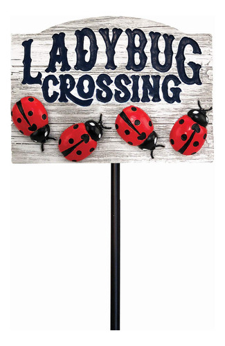 Spoontiques - Estaca De Jardin De Ladybug Crossing - Decorac
