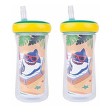 Vaso Aislante Pinkfong Baby Shark Con Pajita De 9 Onzas, 2 U