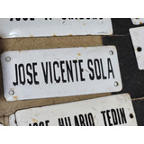 Cartel Antiguo Enlozado De Calle Jose Vicente Sola