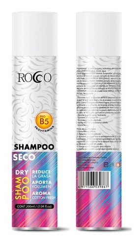 Shampo En Seco Rocco 200ml Aroma Fresh Coton