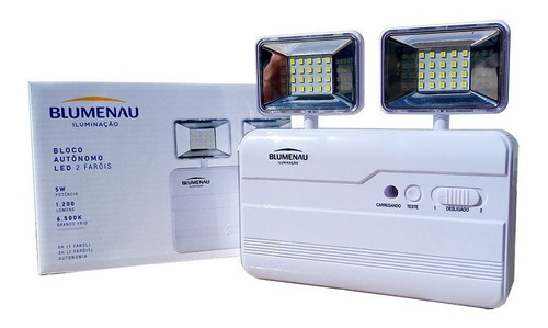 Luminária De Emergência Bloco Autonomo 1200 Lumens 6500k 