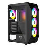 Gabinete Atx Ocelot Gaming Polygon-e5  4 Ventiladores Inclui Color Negro