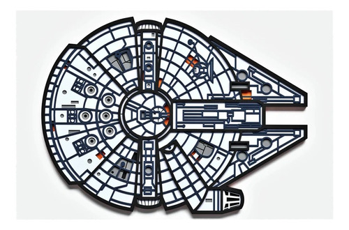 Cuadro Decorativo Halcon Milenario Falcon Star Wars Madera