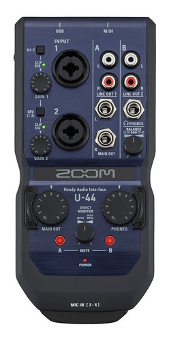 Interface Zoom U-44 Interfaz De Audio Portatil Grabacion