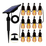 12 Bombillas De Luz Solar Cadena Impermeable Edison 48f