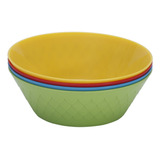 Bowl Plástico Colores 500ml 4 Unidades Colores Variados