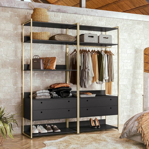 Guarda Roupa Closet Modulado Industrial 4 Gavetas Olivar Wt