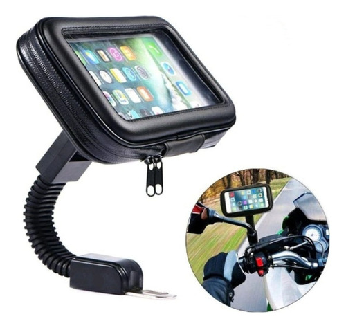 Soporte Moto Espejo Funda Estanco P/ Celular Gps