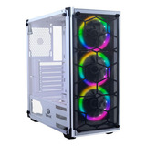 Gabinete Gamer Redragon Wheeljack Blanco Con 3 Fans Rgb