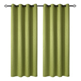 Set Cortinas Hogar 2 Paños 140x220 Cm Diseño Espiral Color Verde A9782