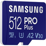 Samsung ® Pro Plus 512gb 4k U3 A2 V30 160mb/s + Adaptador Sd