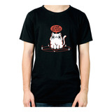 Remera Gato Satanico Creepy 535 Dtg Minos