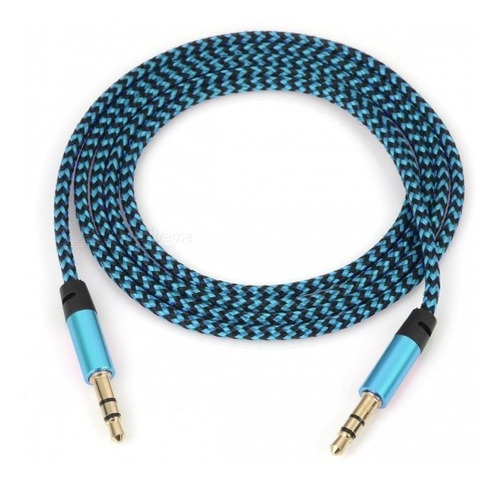 Cable Auxiliar Reforzado 3.5mm 1 Metro Metal Colores 