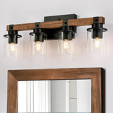Lámpara Rústica De Pared Con 4 Luces Para Baño Y Sala