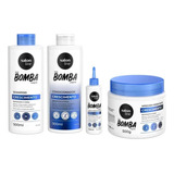 Sos Bomba Shampoo Condicionador Tonico E Mascara Salon Line